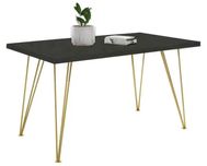 Stół rozkładany Leone Złoty 120-220cm do salonu Smooth concrete OUTLET