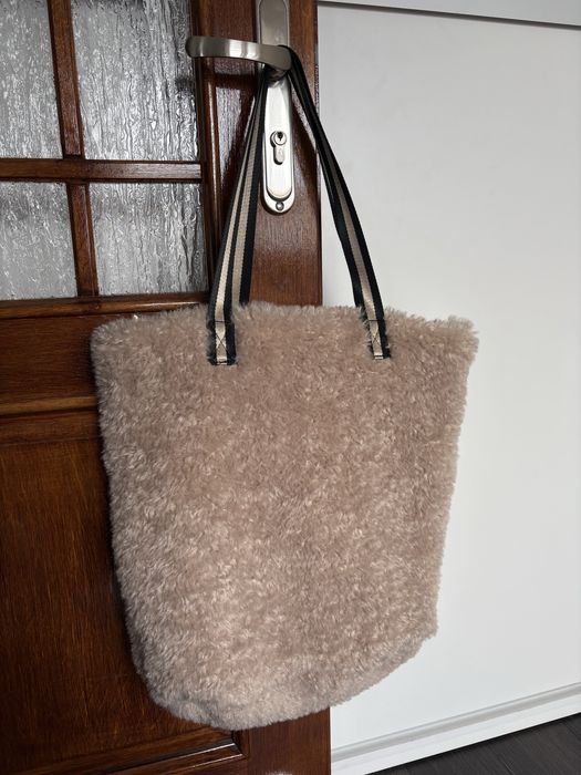 Torba shopper misiu pluszowa brudny róż beż