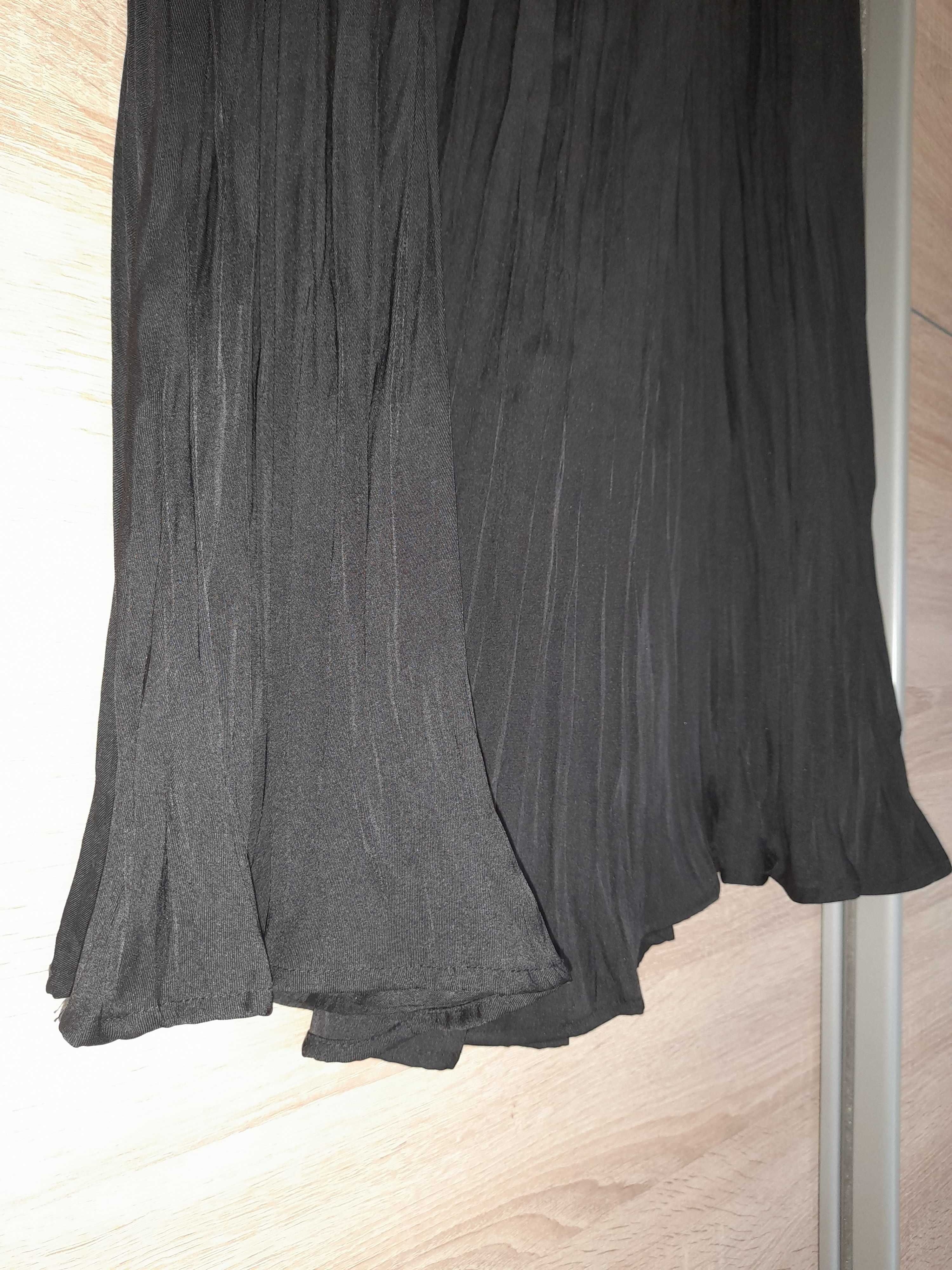 H&M czarna spódnica XL plisowana długa 42