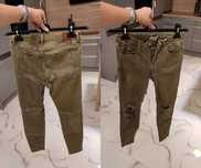 Jeansy damskie z dziurami STRADIVARIUS khaki - sezon wiosna lato 2025