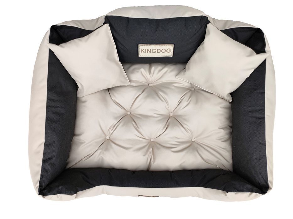 Legowisko dla psa kojec KINGDOG 130x105 cm personalizowane beżowe