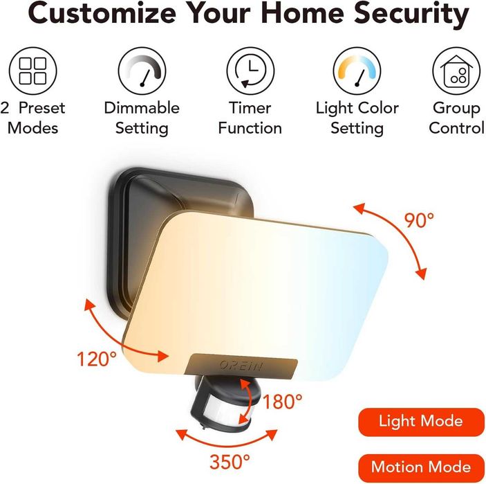 Inteligentne SWIATLO ZEWNĘTRZNE 2700–6500 K sterowanie aplikacją, 24 W