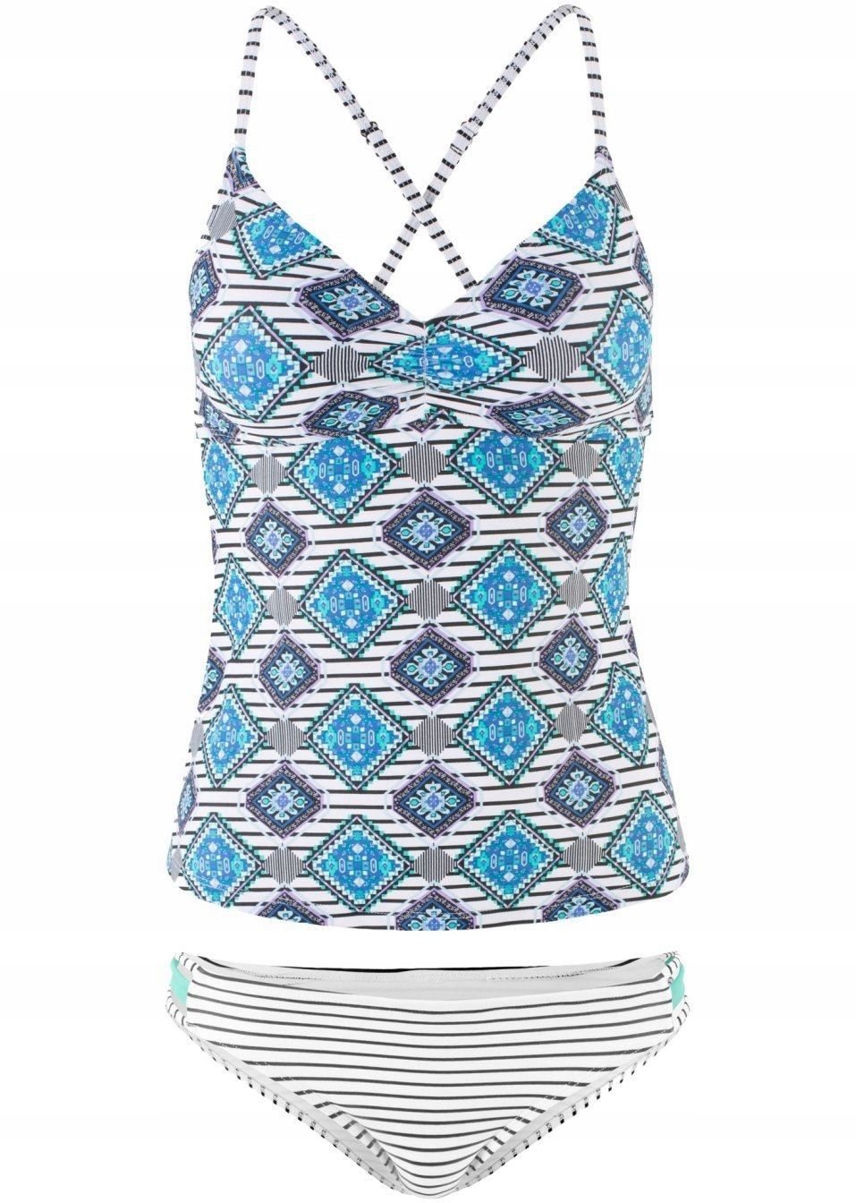 B.P.C tankini niebieskie wzory 44