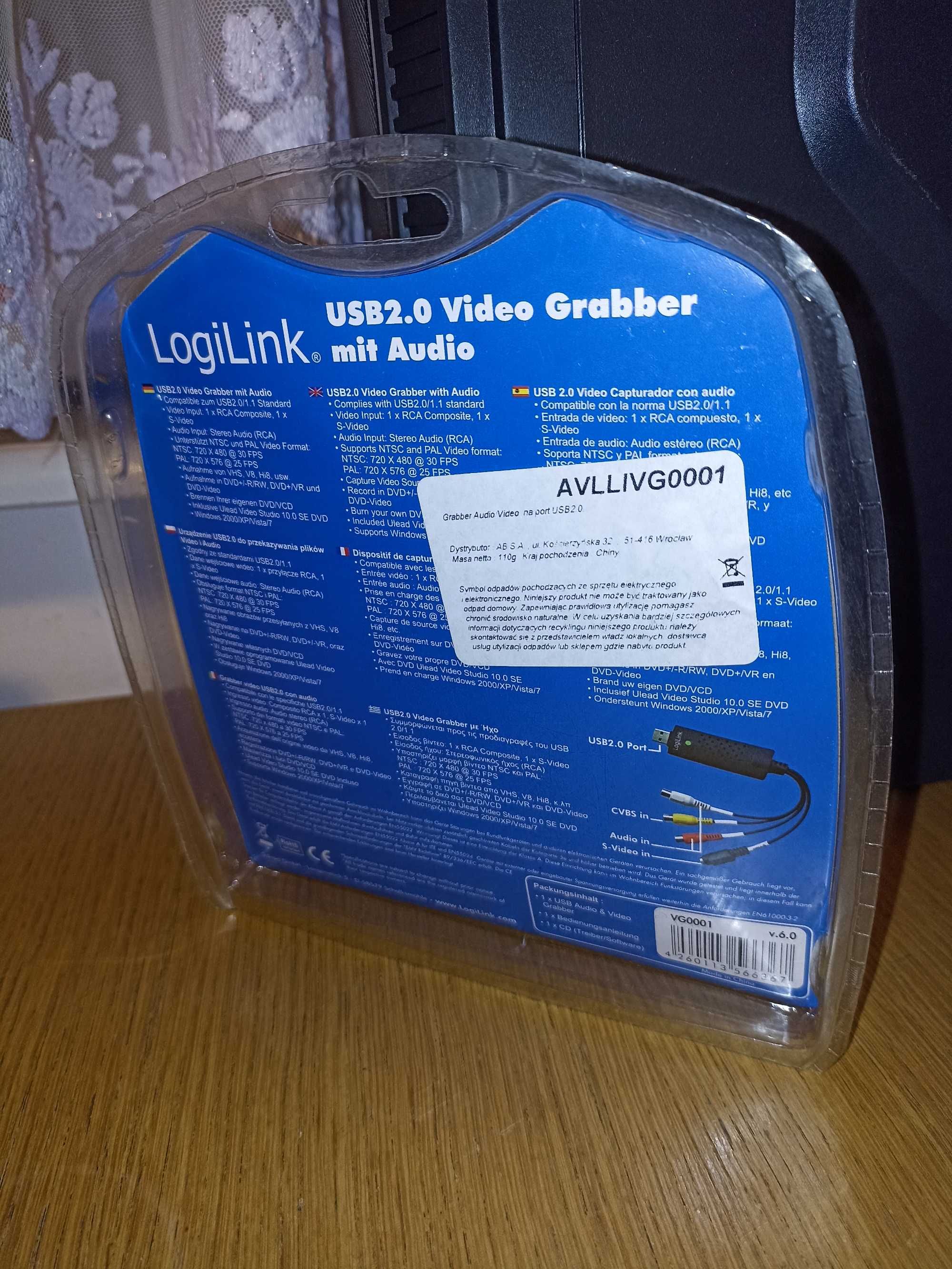 Grabber LogiLink na USB – łatwe przechwytywanie obrazu i dźwięku!