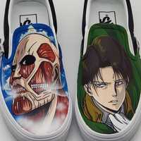 Attack of Titan Vans slip on custom malowane buty Atak tytanów anime