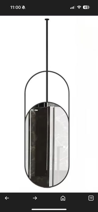 Nowe lustro owalne czarna rama wiszace stojące loft industrial