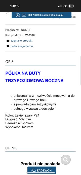Półka trzypoziomowa boczna