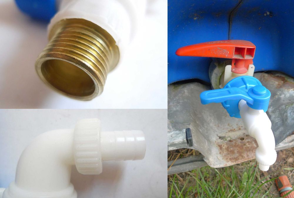 Kran 1/2" do zbiornika Mauzer + redukcja 6cm na 1/2 cala