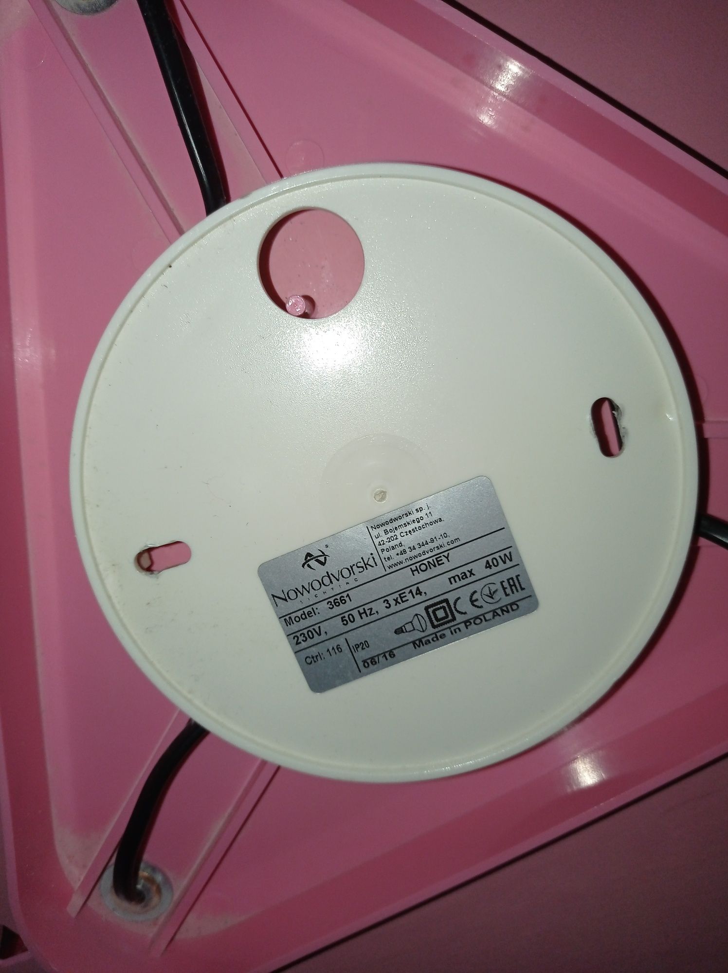 Lampa sufitowa dla dziewczynki