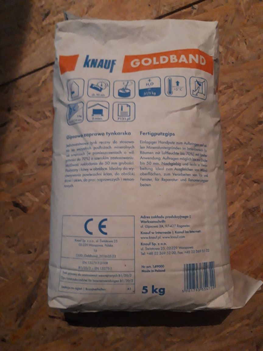Gipsowa zaprawa tynkarska knauf GOLDBAND