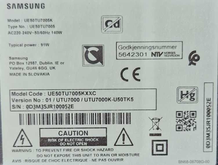 placa tv sansung 50 linha bn 9 6 9 1 8 0 0 b