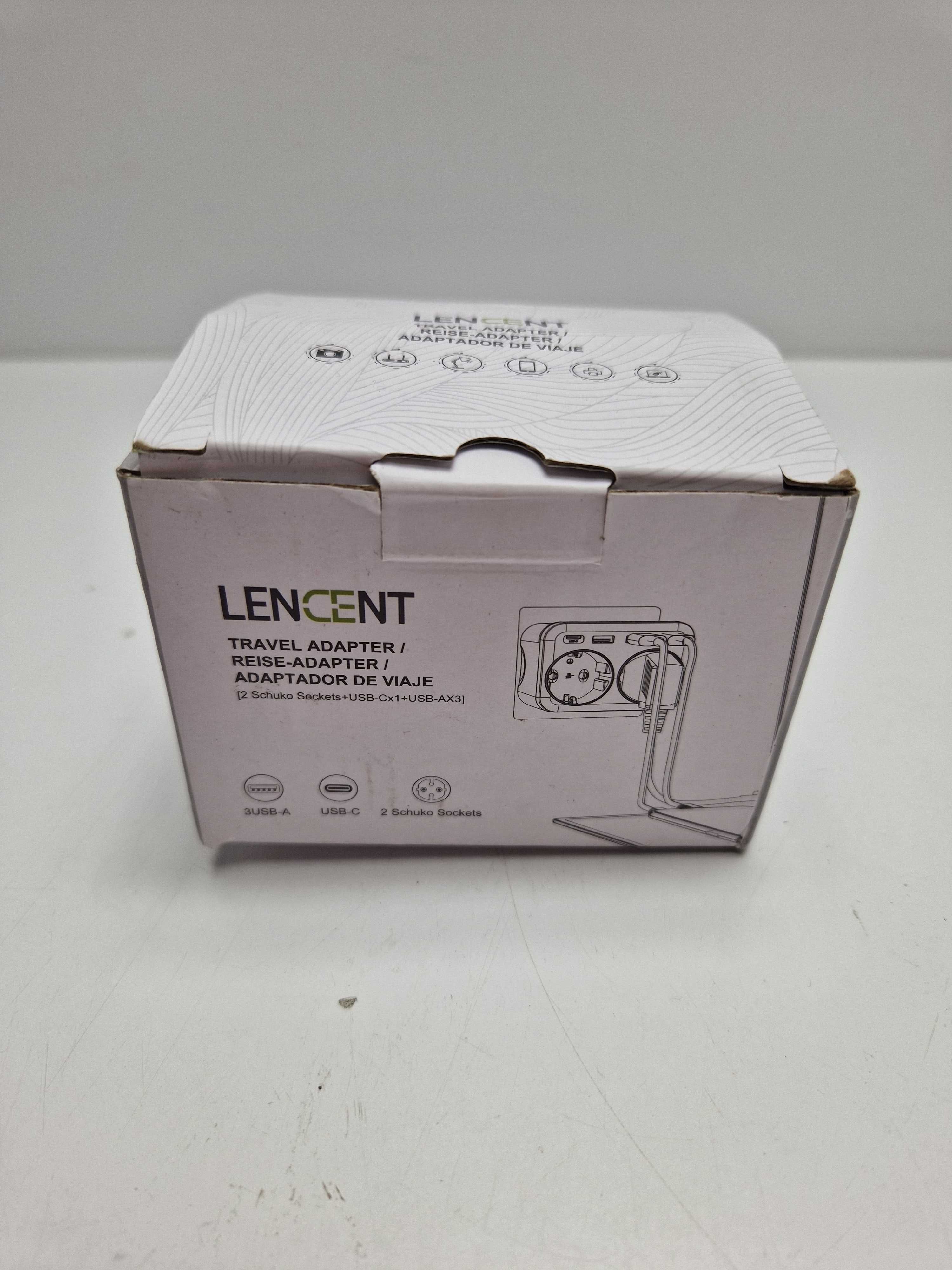 Lencent 6 w 1 - uniwersalna ładowarka z 2xac, 3xusb, końcówka Uk