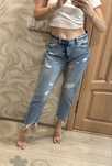 Женские голубые рваные джинсы pull&bear s (36) 40-42 (26)