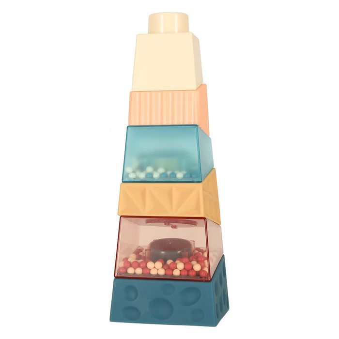 Wieża Edukacyjna Klocki Sensoryczne Piramida Układanka Montessori