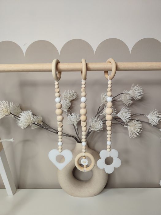 Drewniane zawieszki do baby gym / siłownia dla dzieci