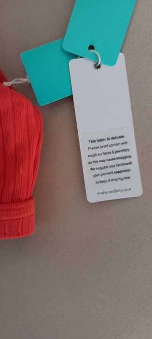 Top de biquini coral Seafolly novo com etiquetas T34