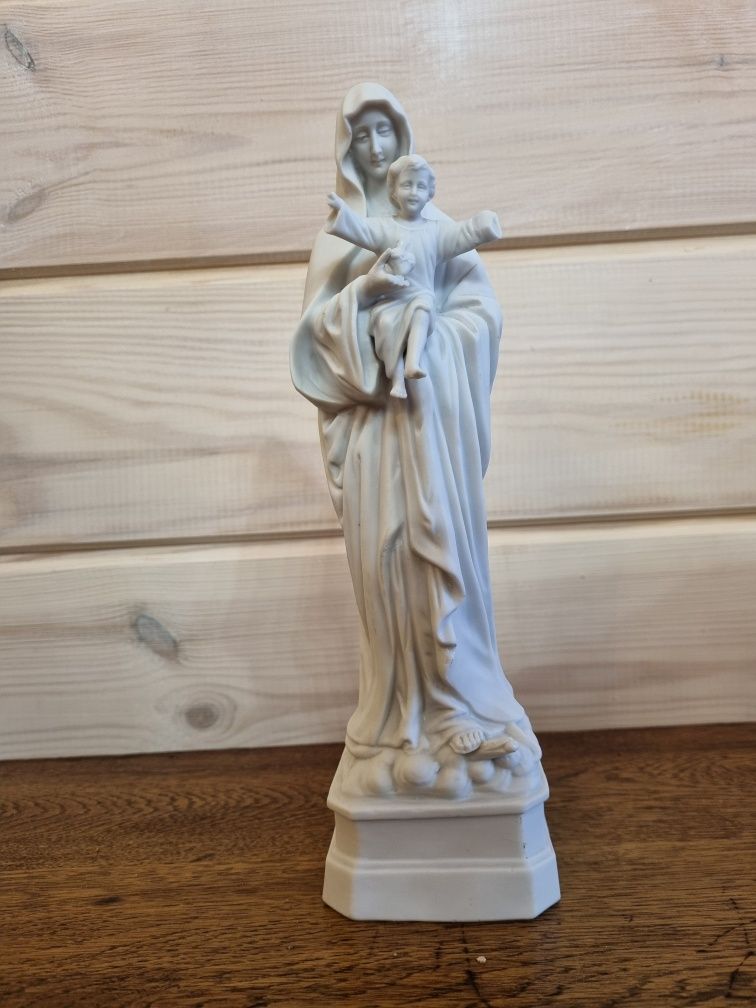Piękna Biskwitowa Figura Matki Bożej