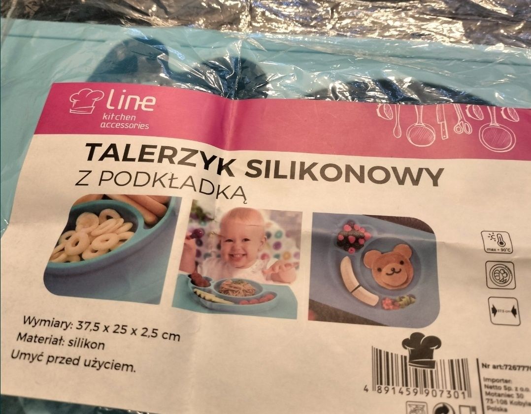 Talerzyk silikonowy z podkładką
