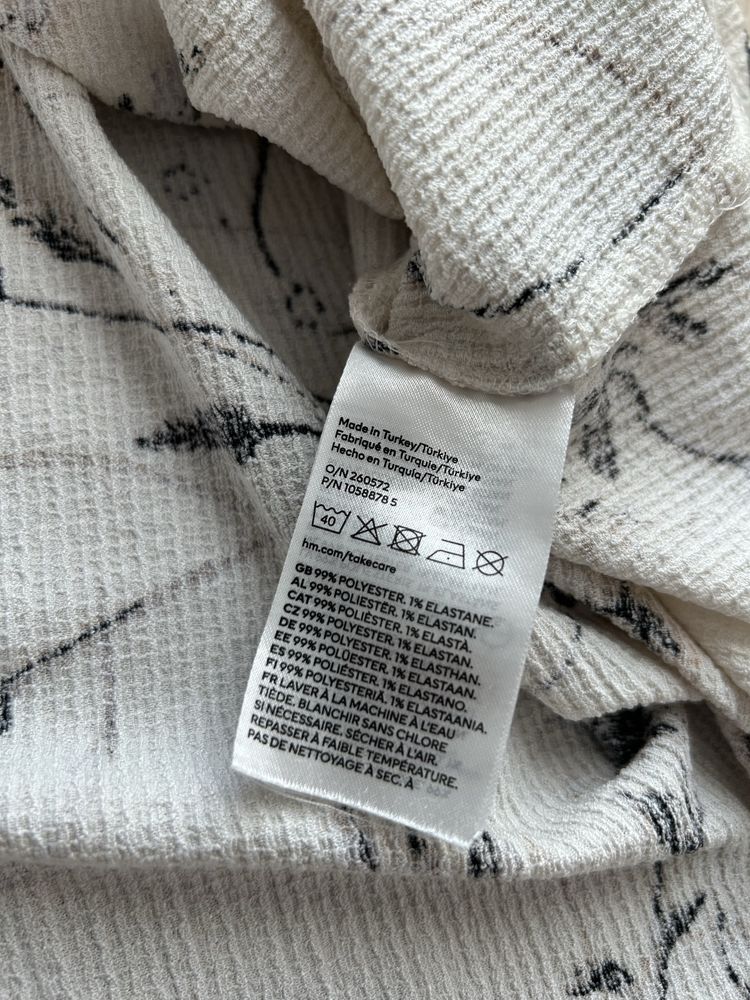 Sukienka z marszczeniem H&M dekolt karo rękaw letnia dziewczęca
