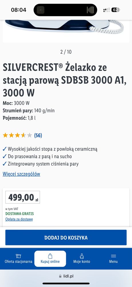 SILVERCREST® Żelazko ze stacją parową SDBSB 3000 A1, 3000 W