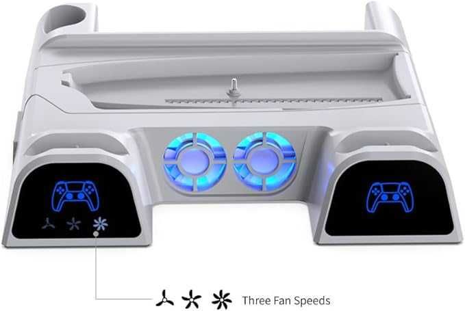 Wentylator chłodzący i stacja ładująca do PS5 + PS5 Slim