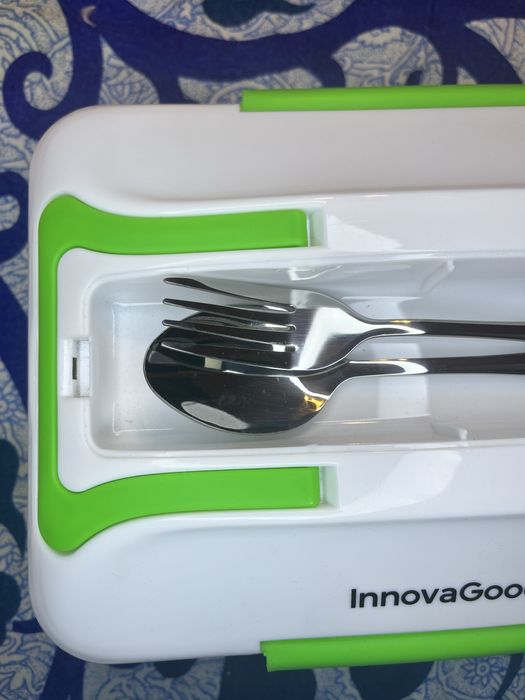 Lancheira Elétrica InnovaGoods 50W Branco e Verde