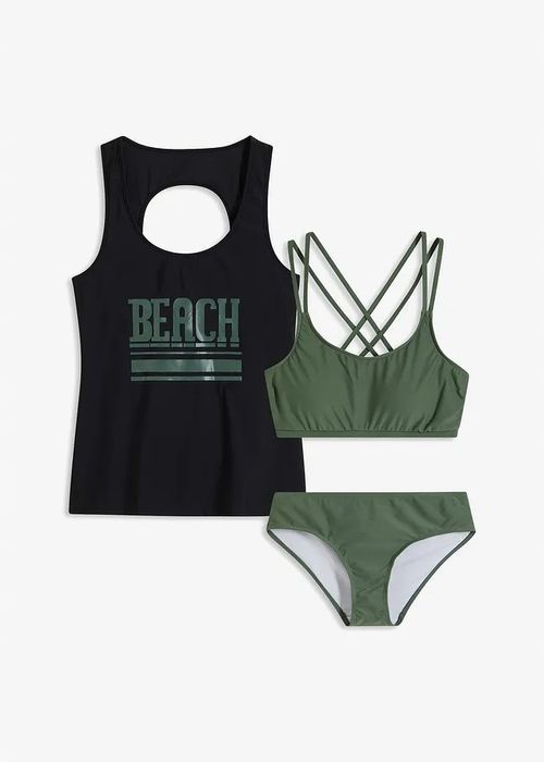 B.P.C tankini 3-elementowe top biustonosz i figi komplet 40.