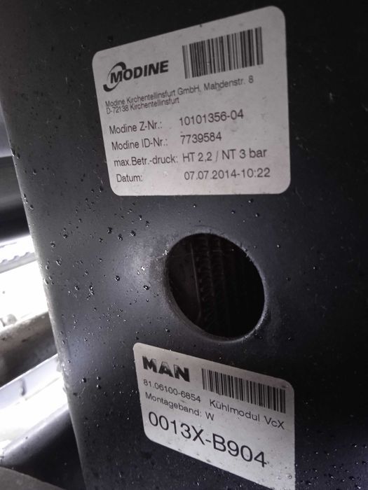 Chłodnica wody Man TGX 18.440 13XB904 Euro 6