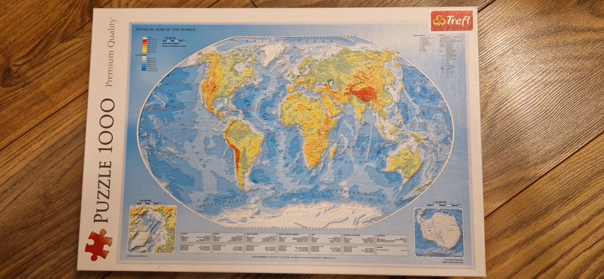 Puzzle 1000 mapa świata trefl