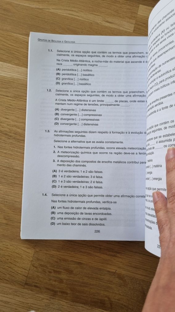 Biologia e geologia questões de exame 11 ano