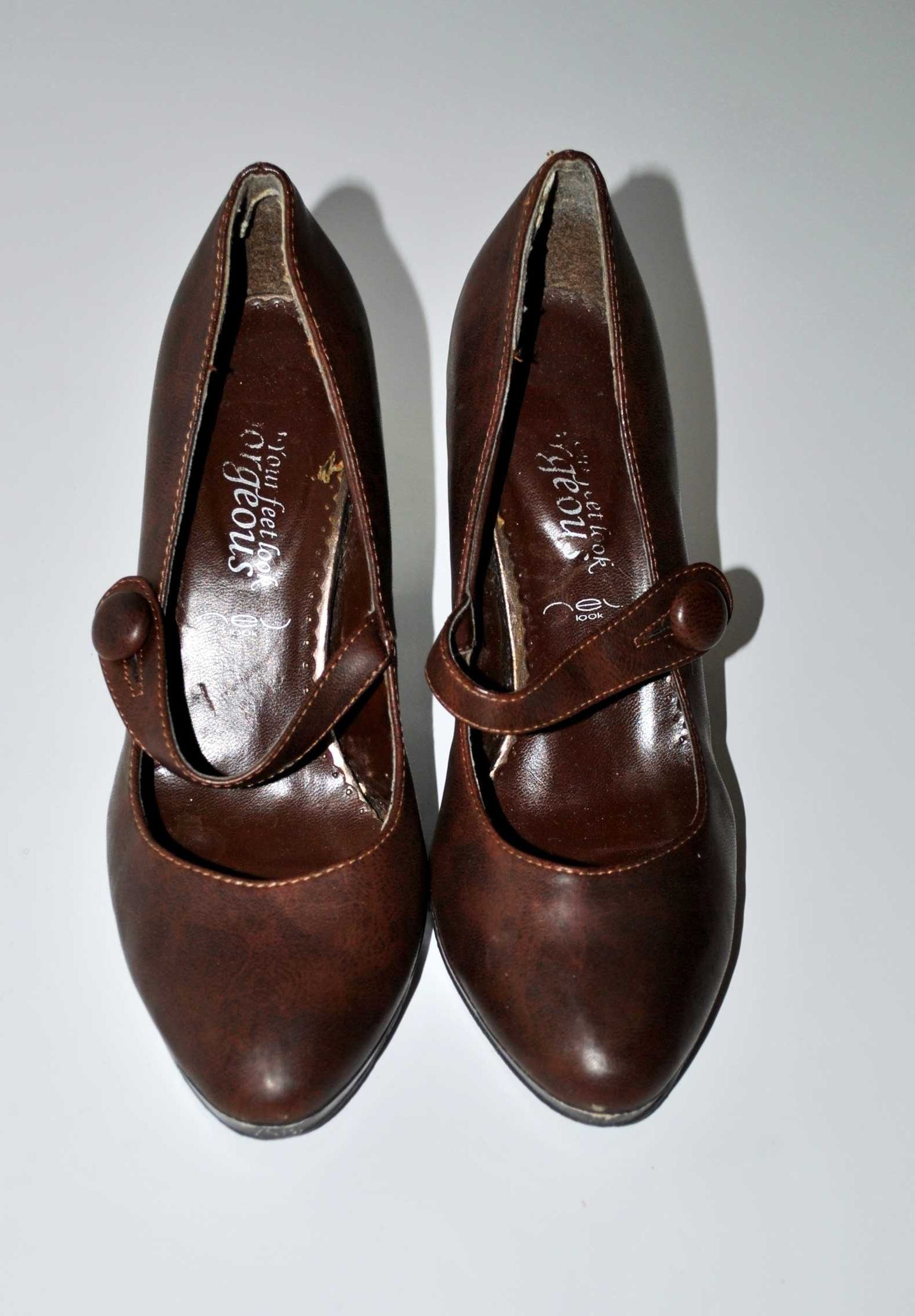Туфли коричневые женские на каблуке New Look Германия23 см