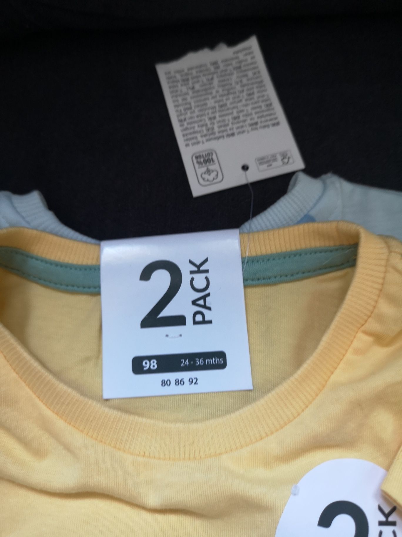 Nowe koszulki krótki rękaw 2 pack, 2 szt rozm. 98,