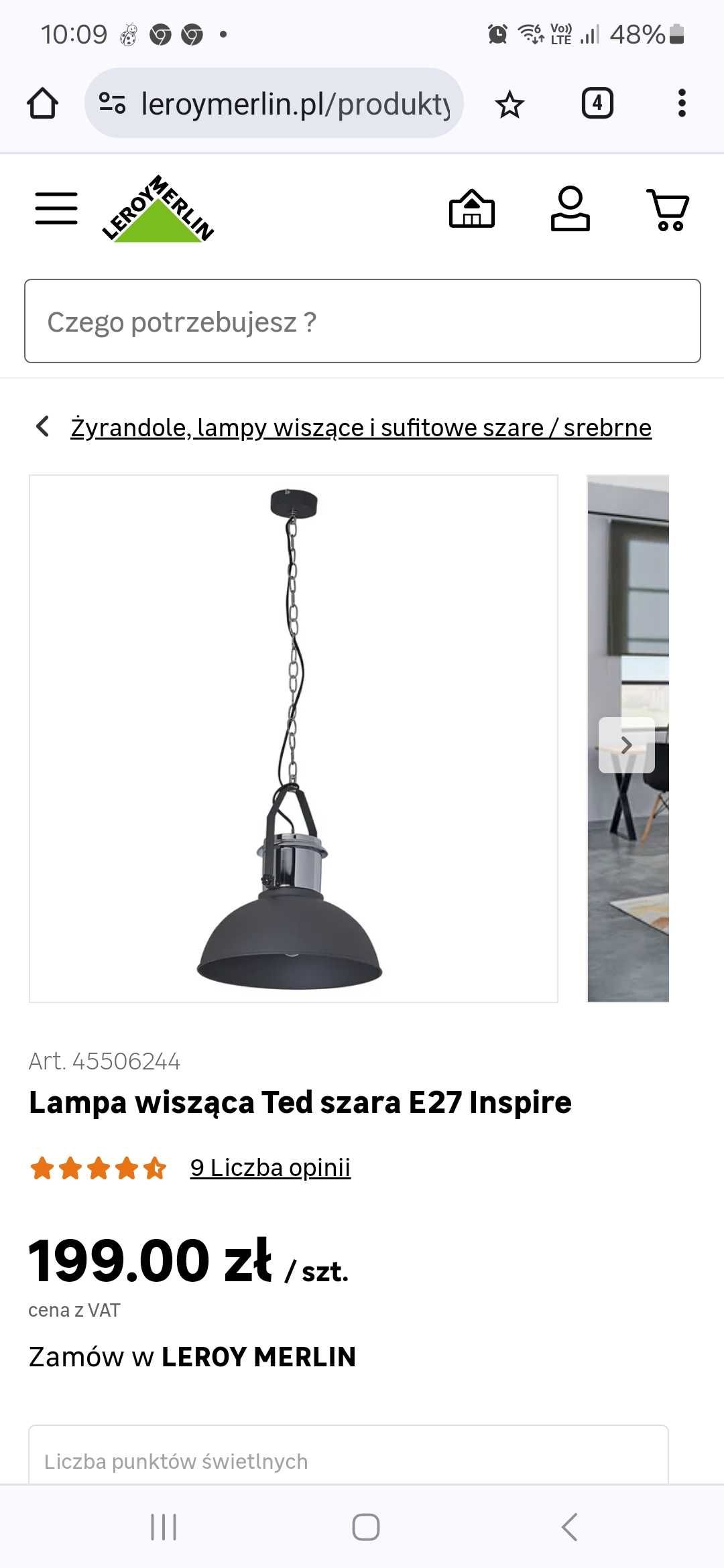 Lampa wisząca Ted