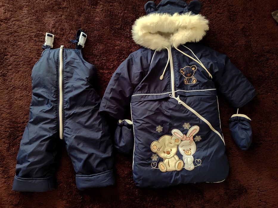 Дитячий зимовий комплект( конверт, комбез) від 0 до 18 міс