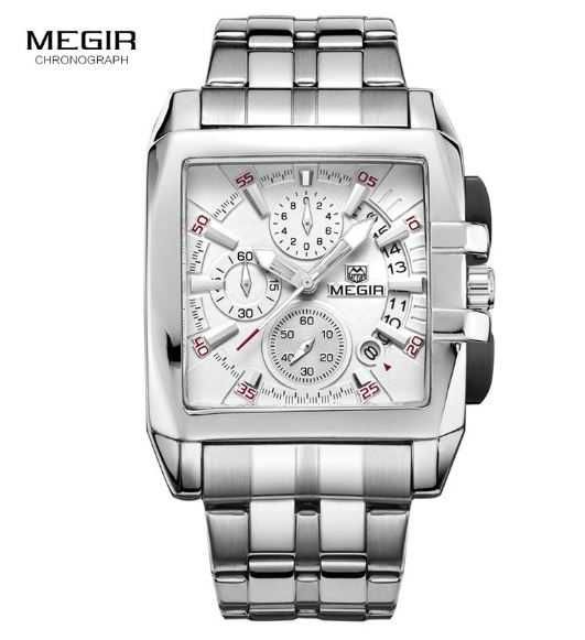 Relógio Megir Masculino de Luxo Aço Inoxidável