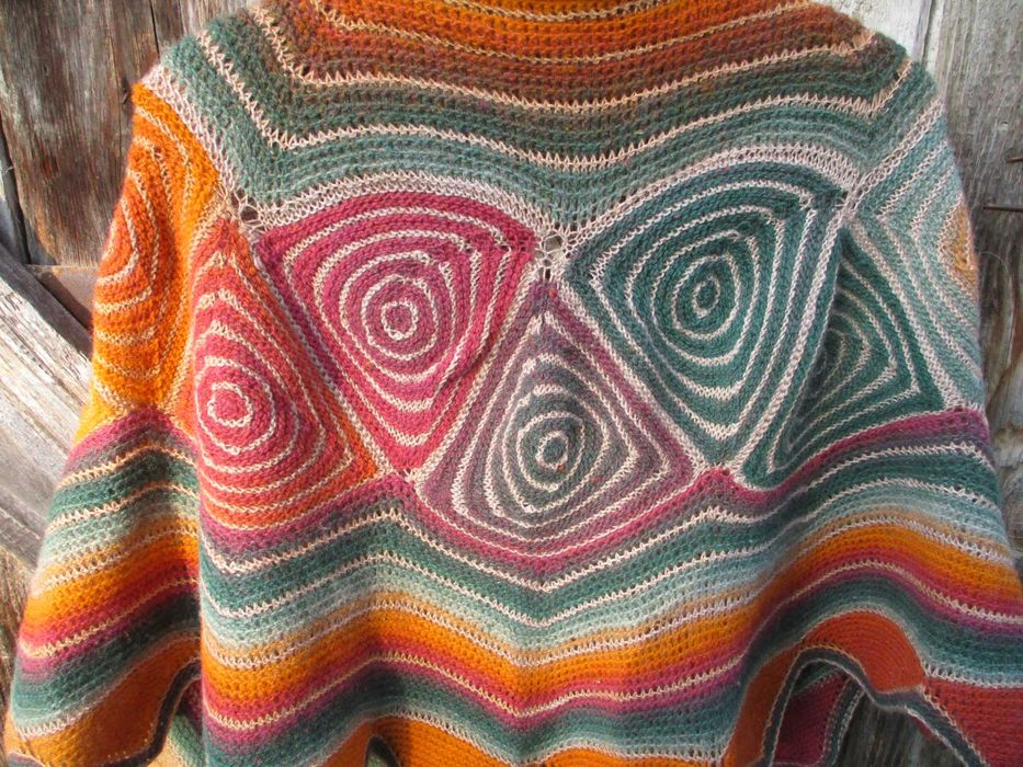 Hand made. Шаль шерстяная  " Зигзаг"