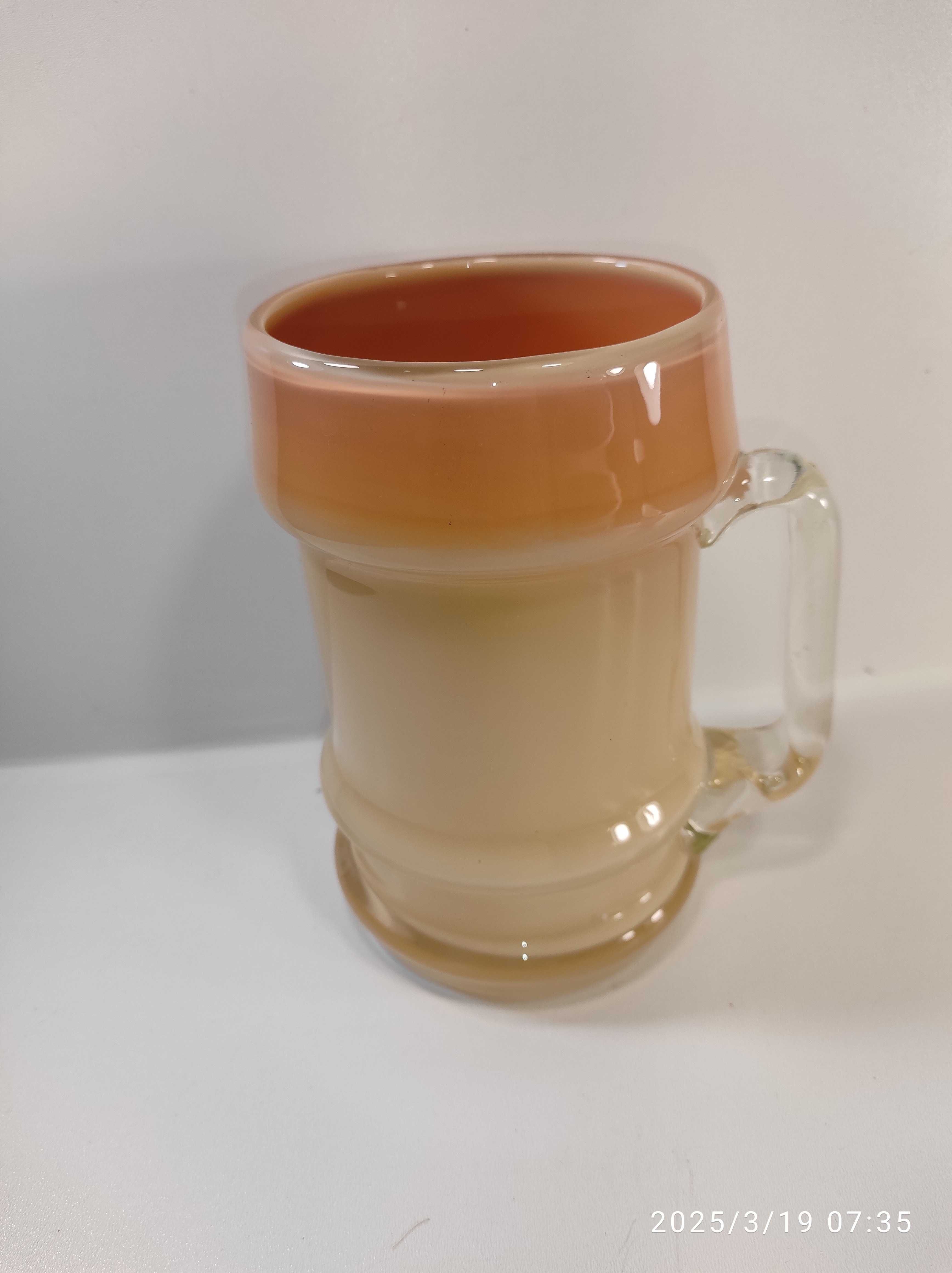Kufel HS Tarnowiec kolor blado żółty pomarańczowy  wys 17cm