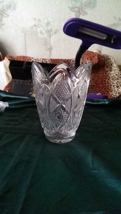 Ваза для цветов «Тюльпан» 16 см. хрусталь СССР Без дефектов