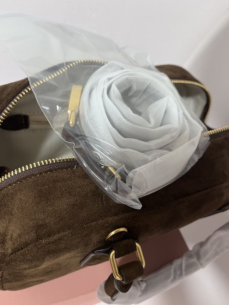 Torebka Miu Miu suede brown nowa