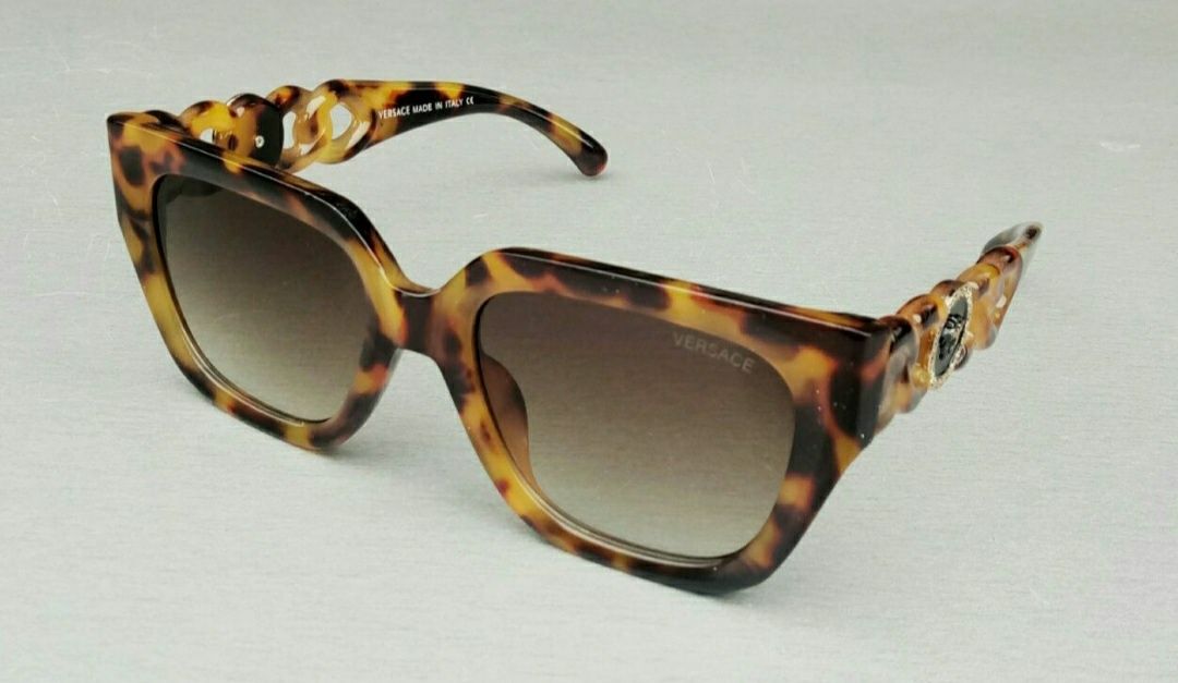 Versace модные женские очки коричневые тигровые с градиентом
