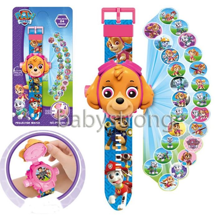 Проекционные детские часы 24 фигуры Щенячий Патруль Скай - Игрушка