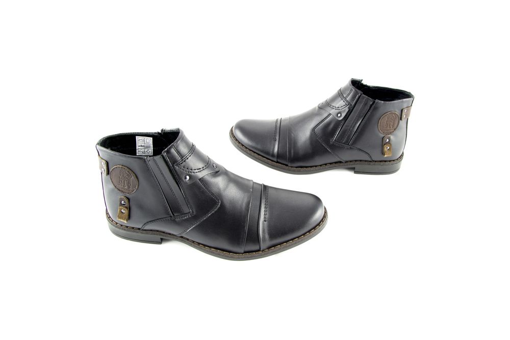 Sztyblety Eleganckie Skórzane Buty Zimowe R.43