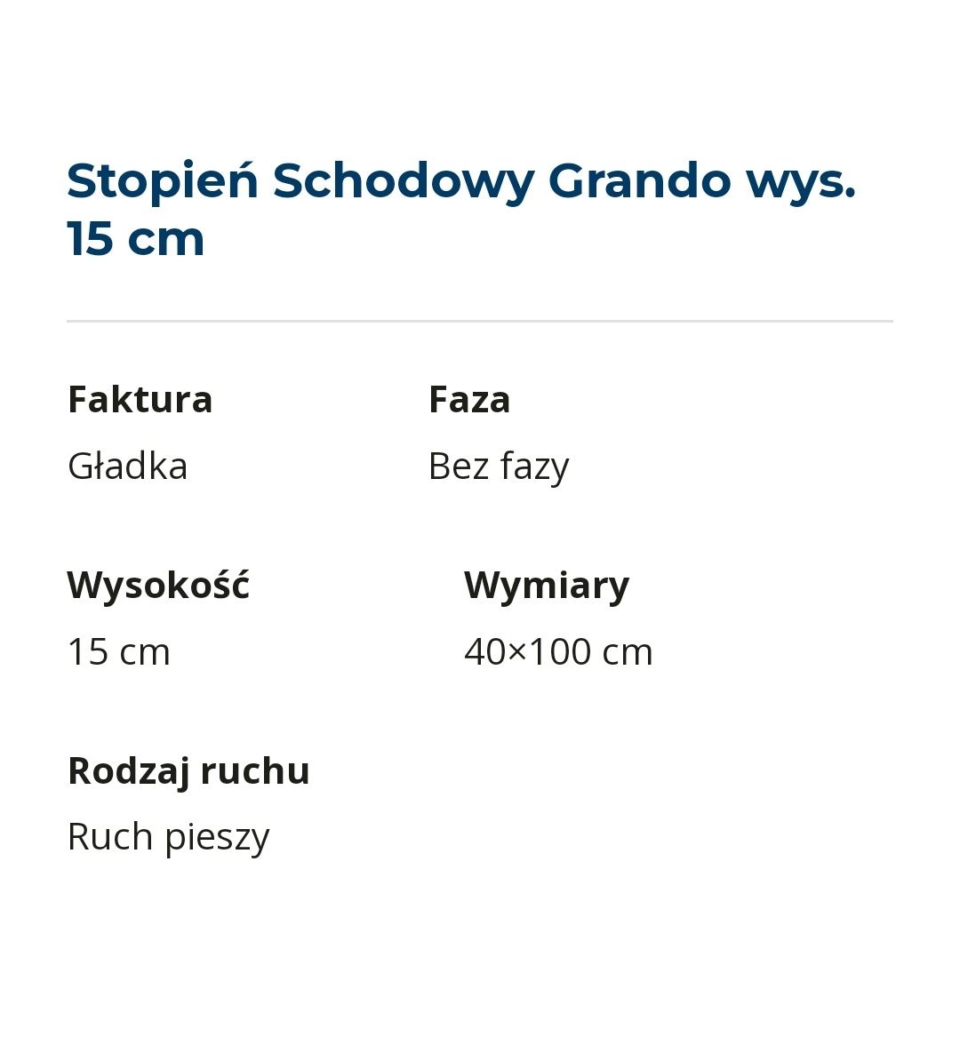 Stopień blok schodowy GRANDO Polbruk gładki łamany