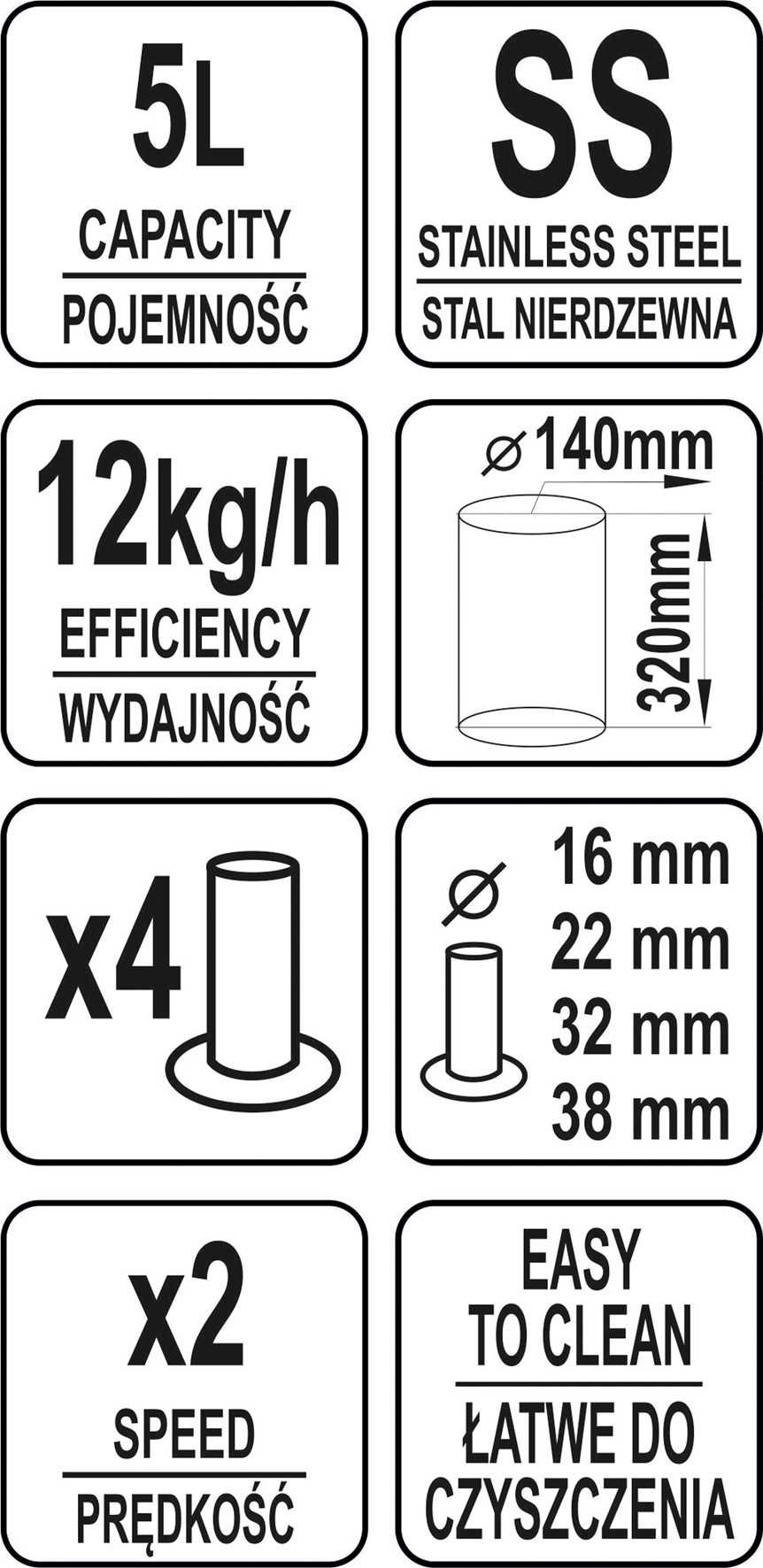 Nadziewarka do kiełbas 5 l do własnych wędlin wydajności 12kg/h.