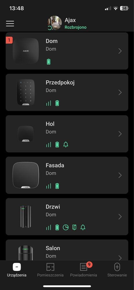 Bezprzewodowy Profesjonalny Alarm Ajax
