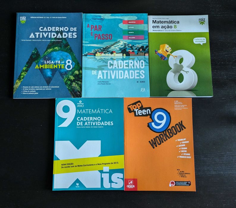 Apoio ao estudo!! Cadernos de atividades do 8º e 9º ano!
