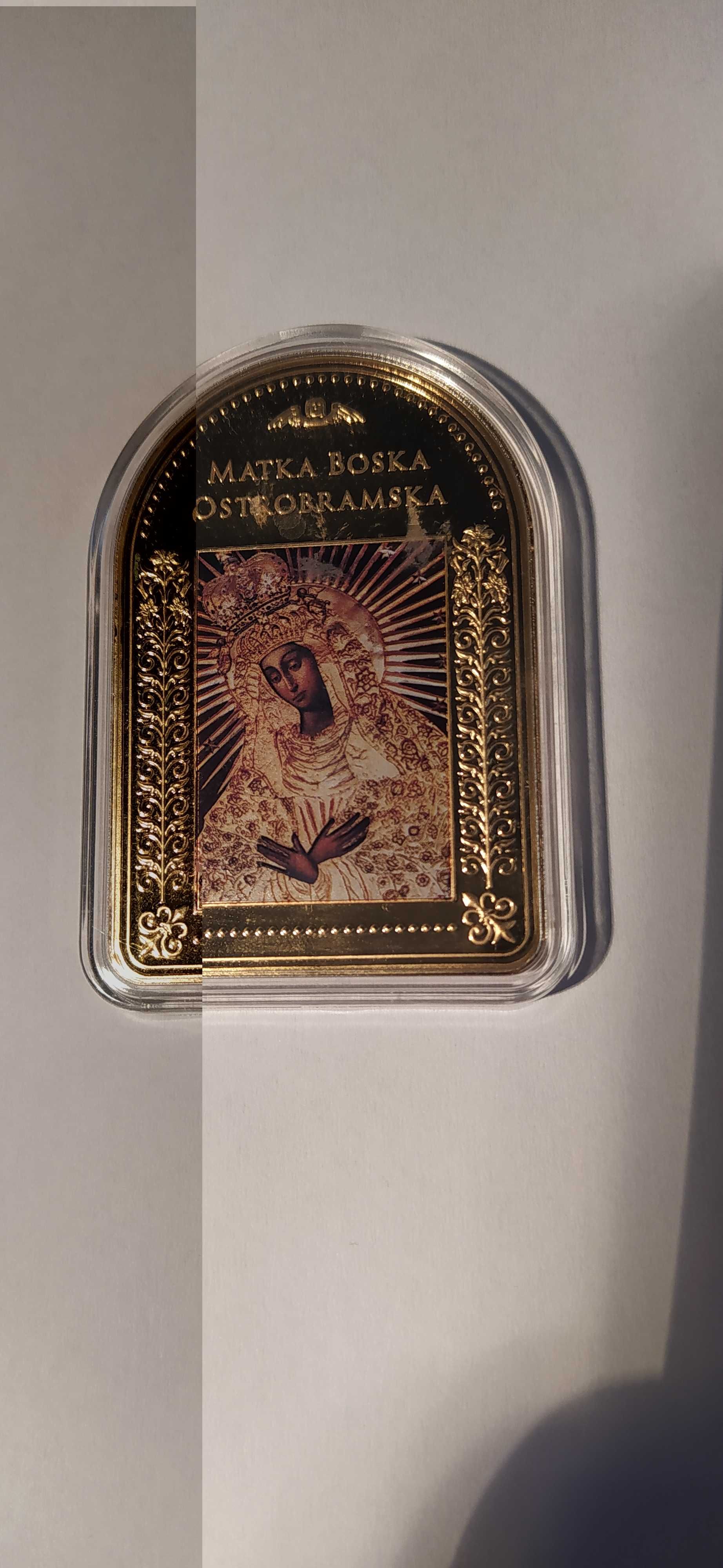 Matka Boska Ostrobramska - medal pozłacany