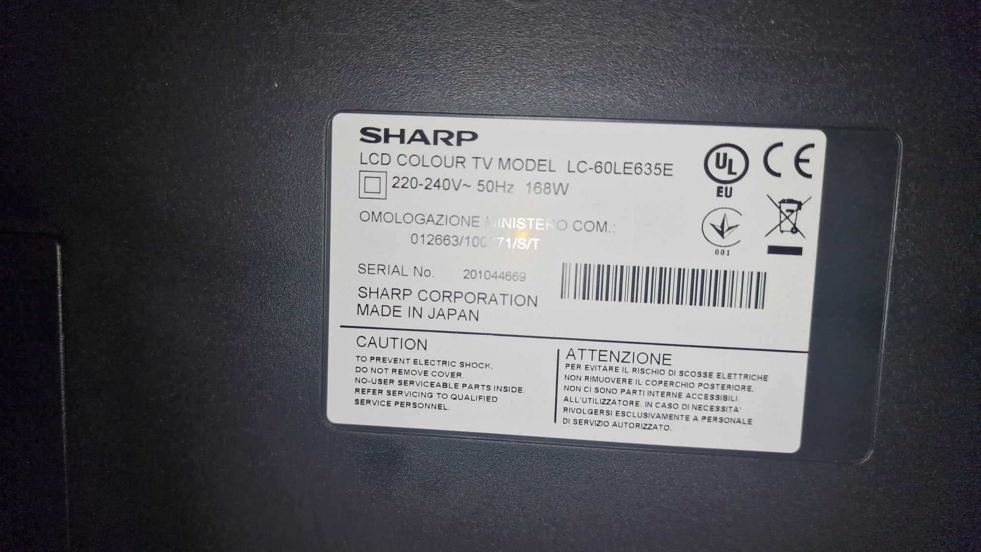 Smart tv Led 60 cali Sharp 100Hz LC-60LE635E do powieszenia