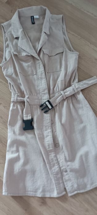 Sukienka zapinana z kołnierzykiem rozmiar s h&m