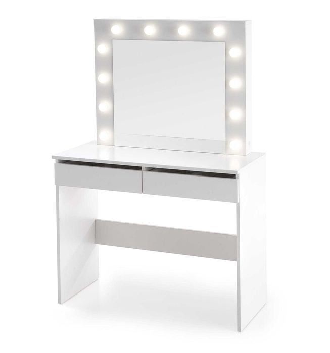 Toaletka kosmetyczna z oświetleniem led HOLLYWOOD czarna biała dąb